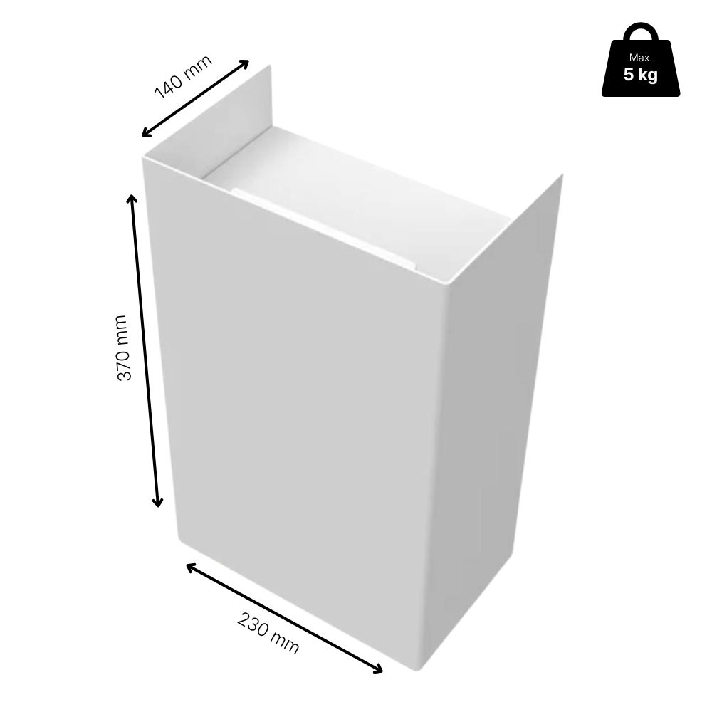 Poubelle murale - 9L - Blanc