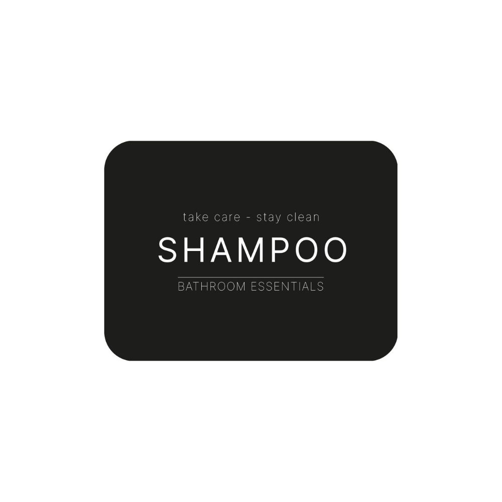 Etiquette Adhésive - Shampoing - Noir Mat