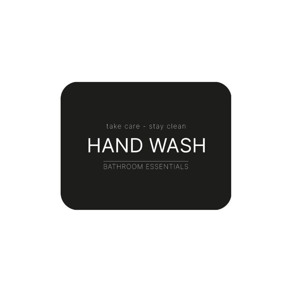 Étiquette Adhésive - Lavage à la Main - Noir Mat
