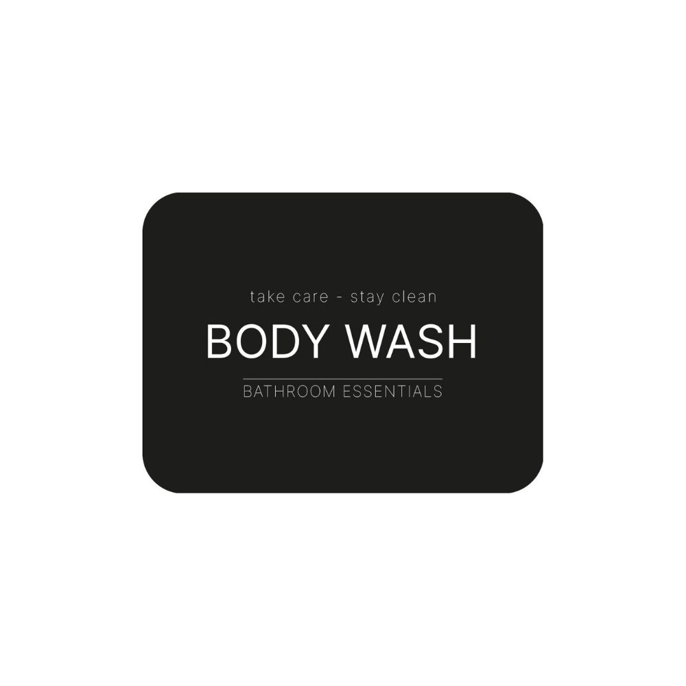 Étiquette Adhésive - Body Wash - Noir Mat