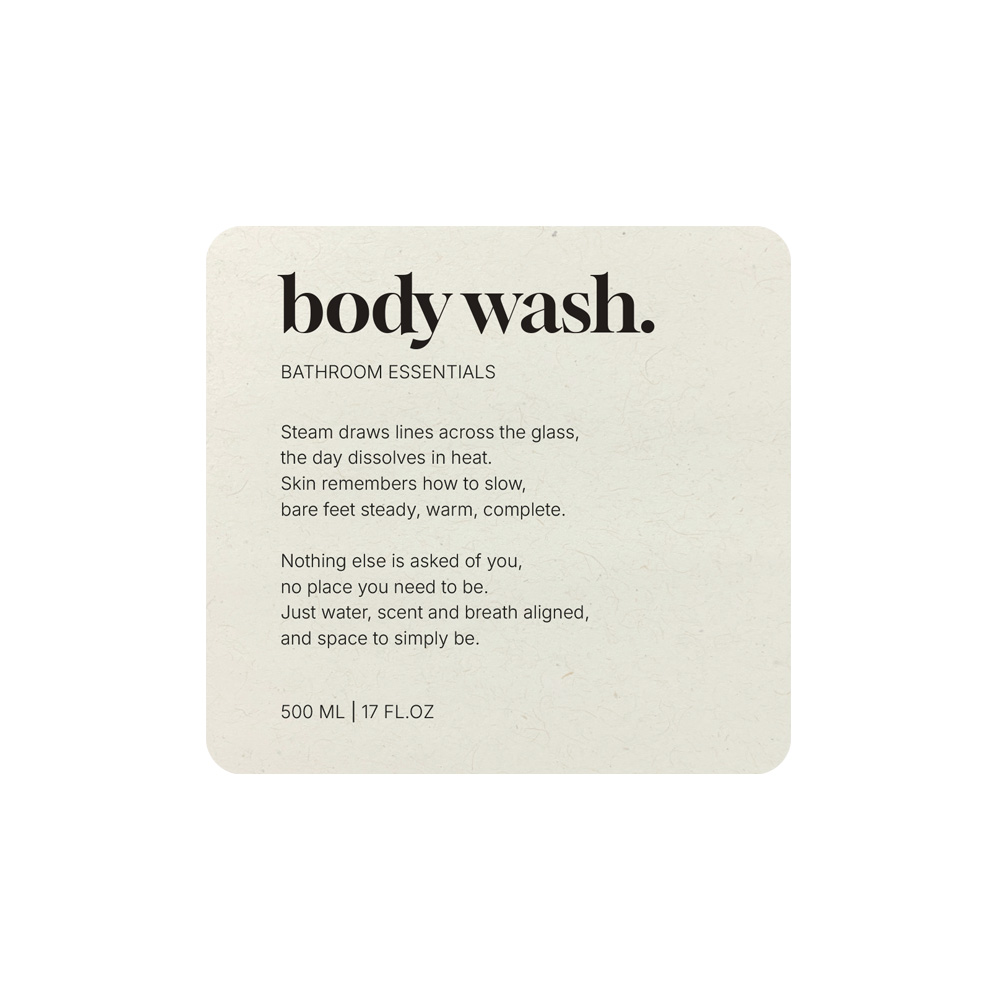 Étiquette Adhésive Premium - Body Wash - Beige