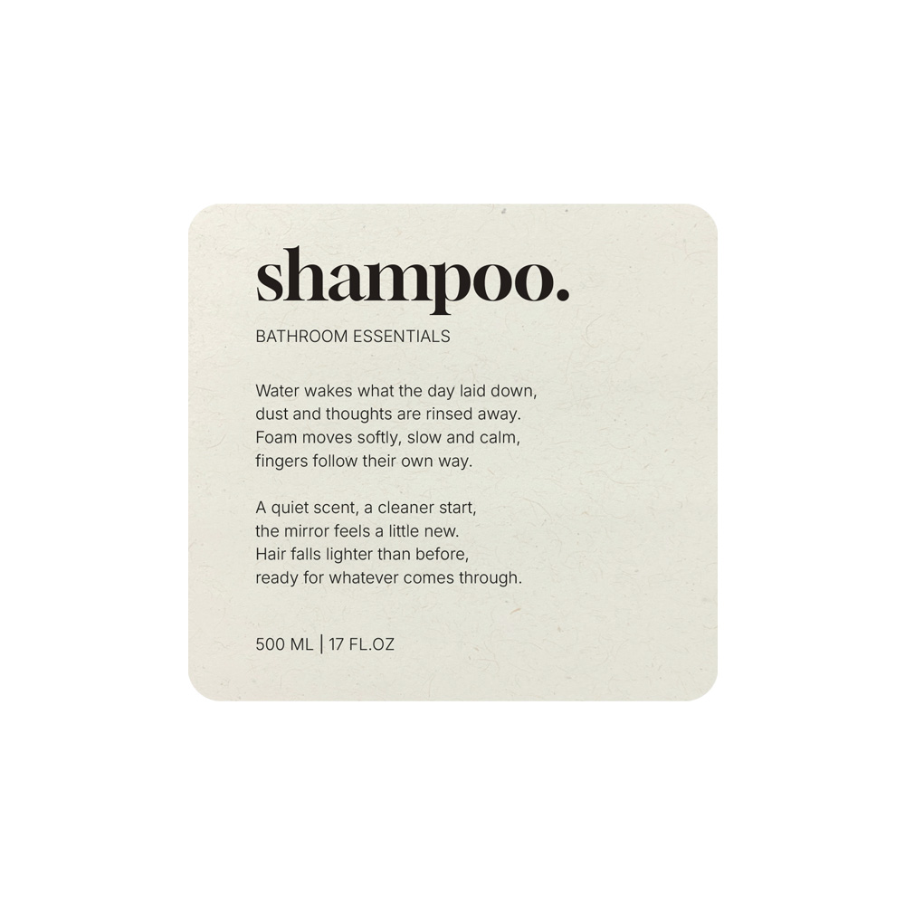 Étiquette Adhésive Premium - Shampoo - Beige