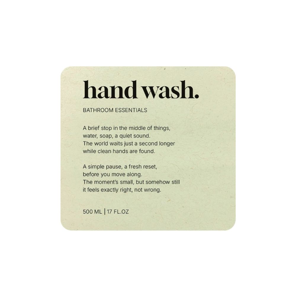 Étiquette Adhésive Premium - Hand Wash - Beige