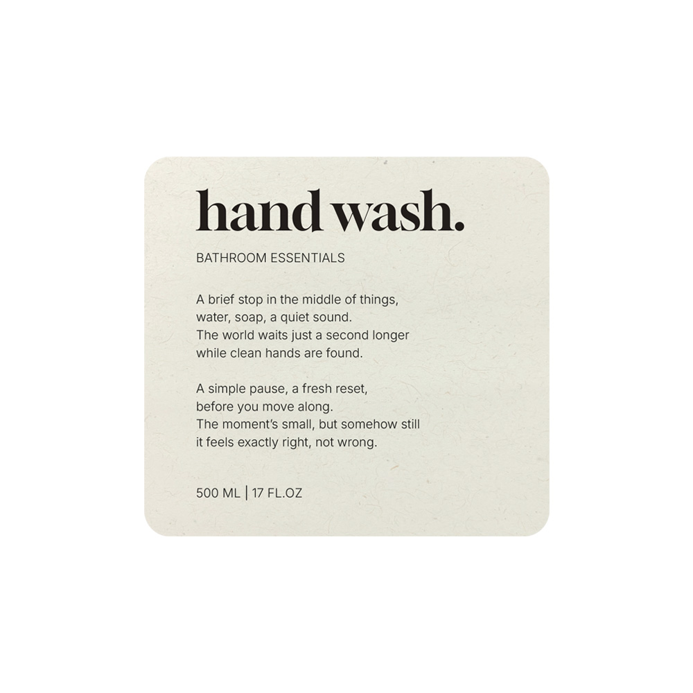Étiquette Adhésive Premium - Hand Wash - Beige