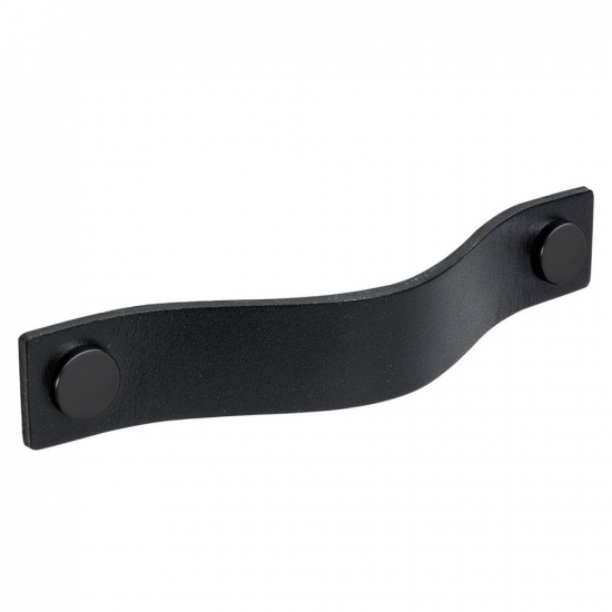 Poignée Loop - 128 mm - Cuir Noir/Noir