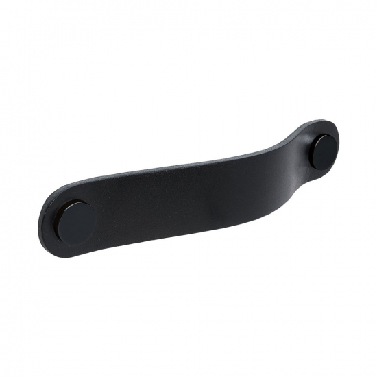 Poignée Loop Round - 128mm - Cuir Noir/Noir
