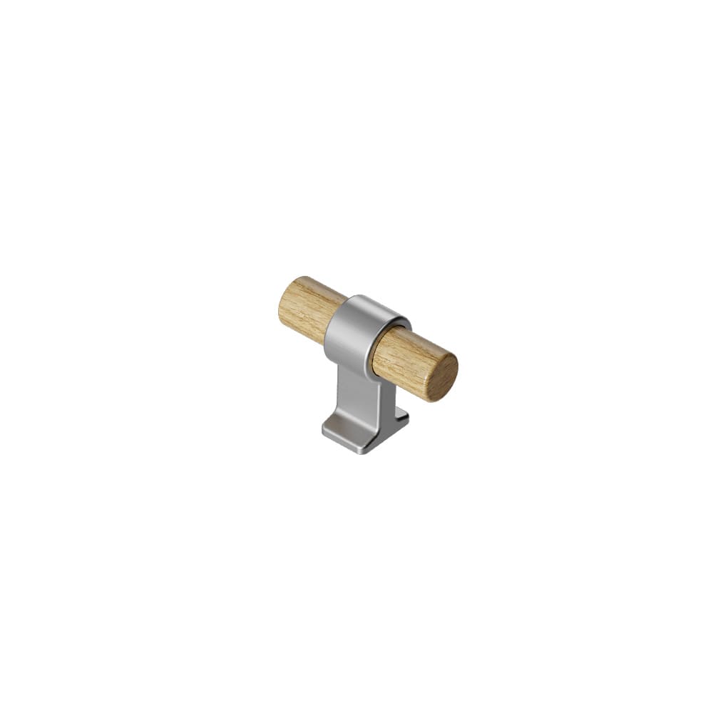 Bouton T Bond - Chêne/Aspect Inox