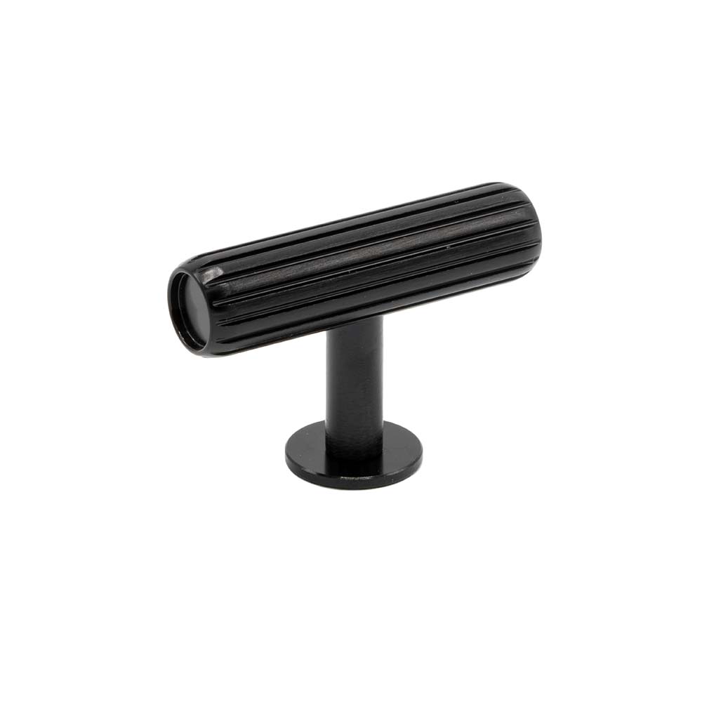 Bouton T Rille - Noir Brossé