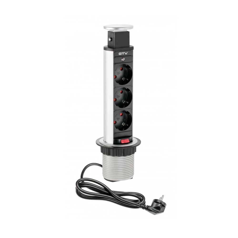 Colonne Électrique 60mm 3pcs 230V Prise – Argent