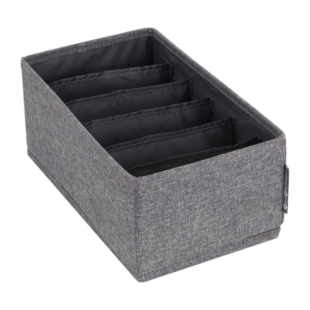 Boîte de rangement à 6 compartiments - Gris