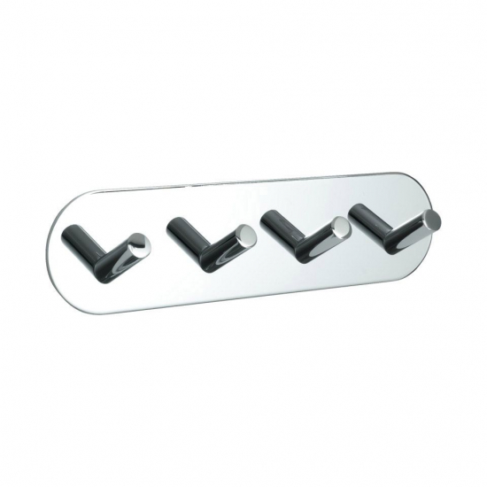 Patère Porte-serviette Base 100 4-patère - Chrome