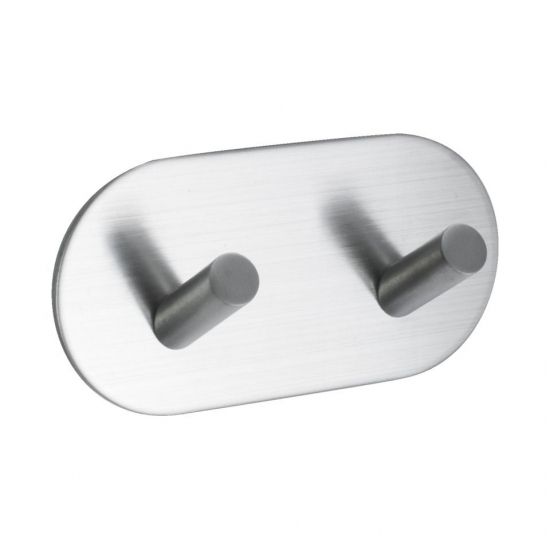 Patère Porte-serviette Base 100 2-patère - Fini Acier Inoxydable Brossé