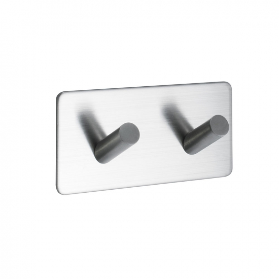 Patère Porte-serviette Base 200 2-patère - Fini Acier Inoxydable Brossé