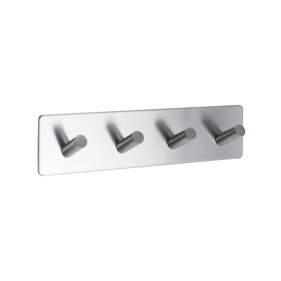 Patère Porte-serviettes Base 200 4-patère - Fini Acier Inoxydable Brossé