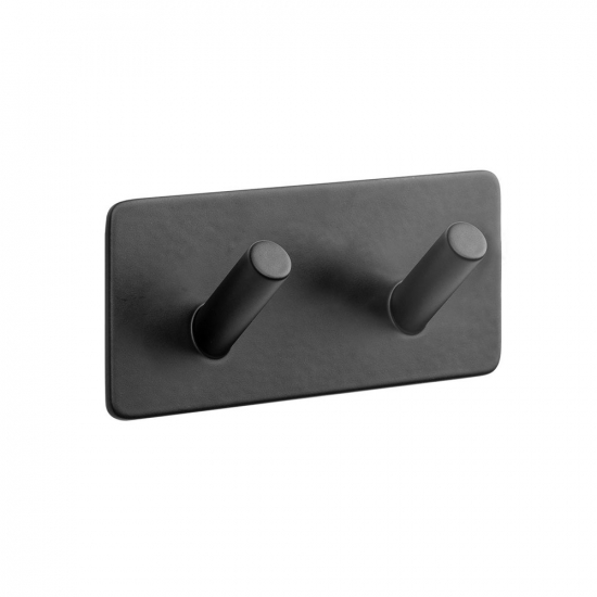 Patère Porte-serviettes Base 200 2-patère - Noir Mat