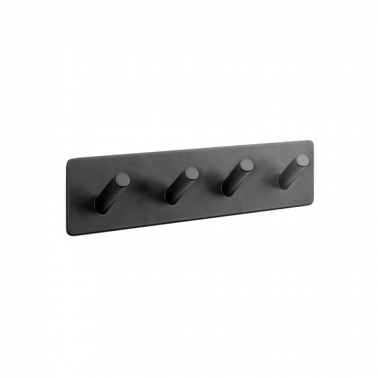 Patère Porte-serviette Base 200 4-patère - Noir Mat
