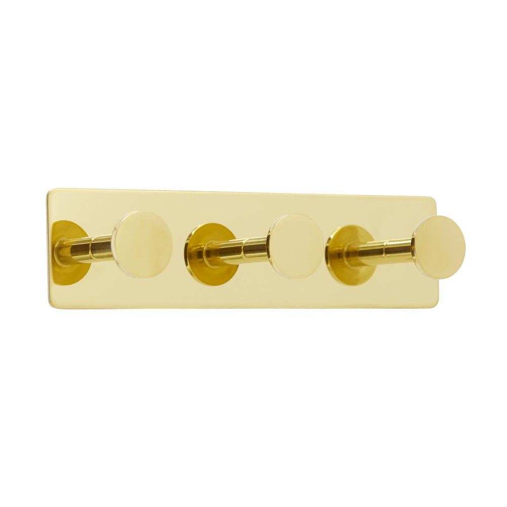 Patère Porte-serviettes Base 210 3-patère - Laiton Poli