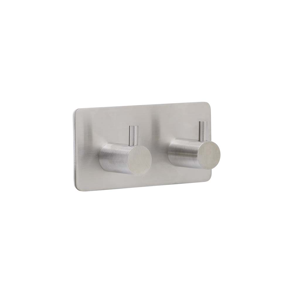 Patère Porte-serviettes Base 220 2-patère - Fini Acier Inoxydable Brossé