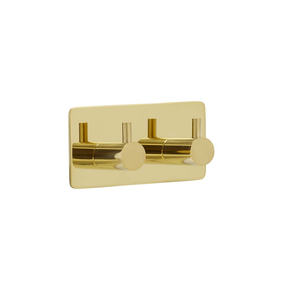 Patère Porte-serviettes Base 220 2-patère - Laiton Poli