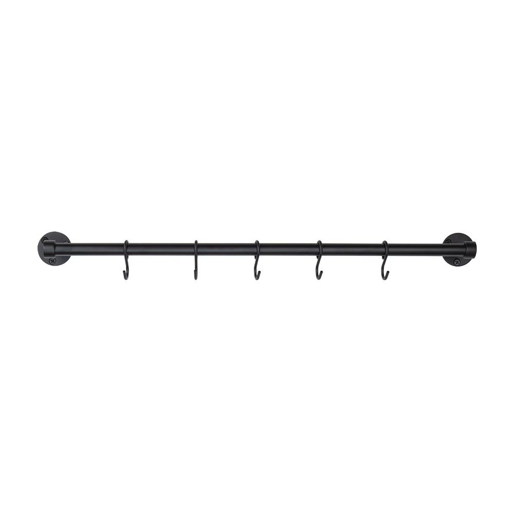 Barre De Cuisine Murale Aveny - 600mm - Complet - Noir Mat