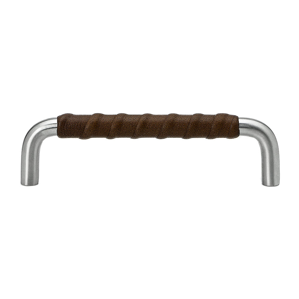 Poignée SS-A - Acier Inoxydable/Cuir Marron