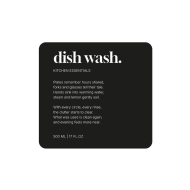 Étiquette Adhésive Premium - Dish Wash - Noir Mat
