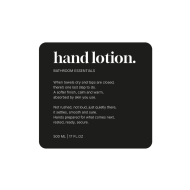 Étiquette Adhésive Premium - Hand Lotion - Noir Mat