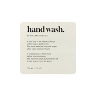 Étiquette Adhésive Premium - Hand Wash - Beige