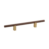 Poignée Kumo Wood - Noyer/Laiton Brossé