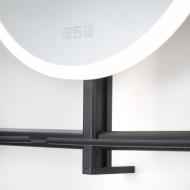  Miroir de salle de bain IO avec éclairage & étagère - Noir