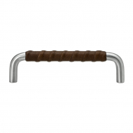 Poignée SS-A - Acier Inoxydable/Cuir Marron