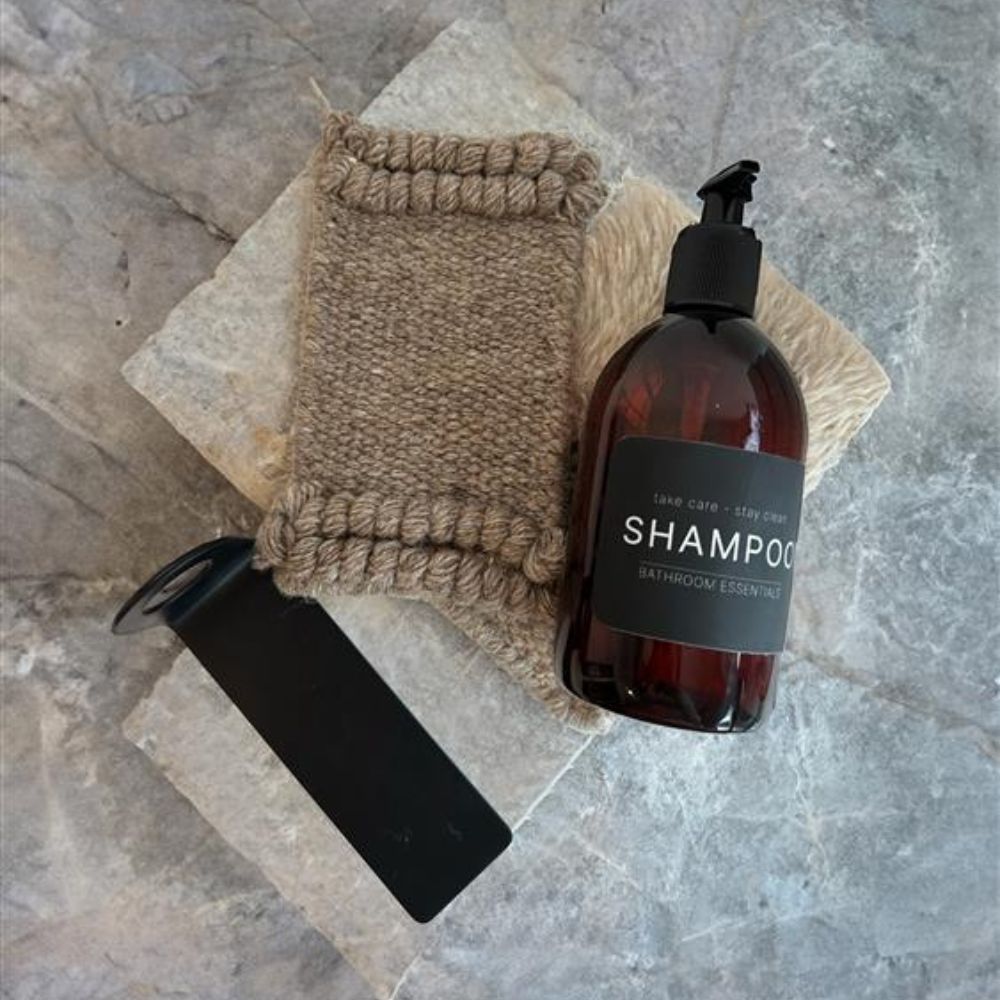 Etiquette Adhésive - Shampoing - Noir Mat