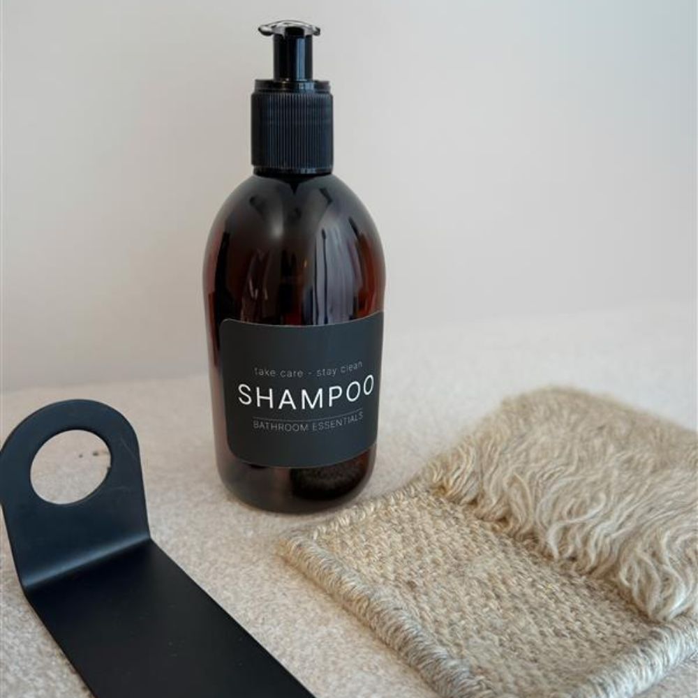 Etiquette Adhésive - Shampoing - Noir Mat