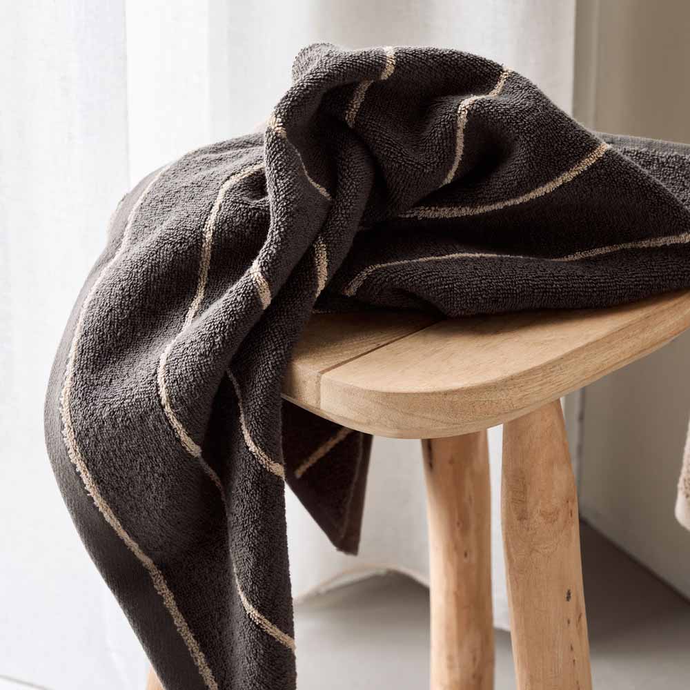 Serviette Stripe - 50X100cm - Army Paquet De 2
