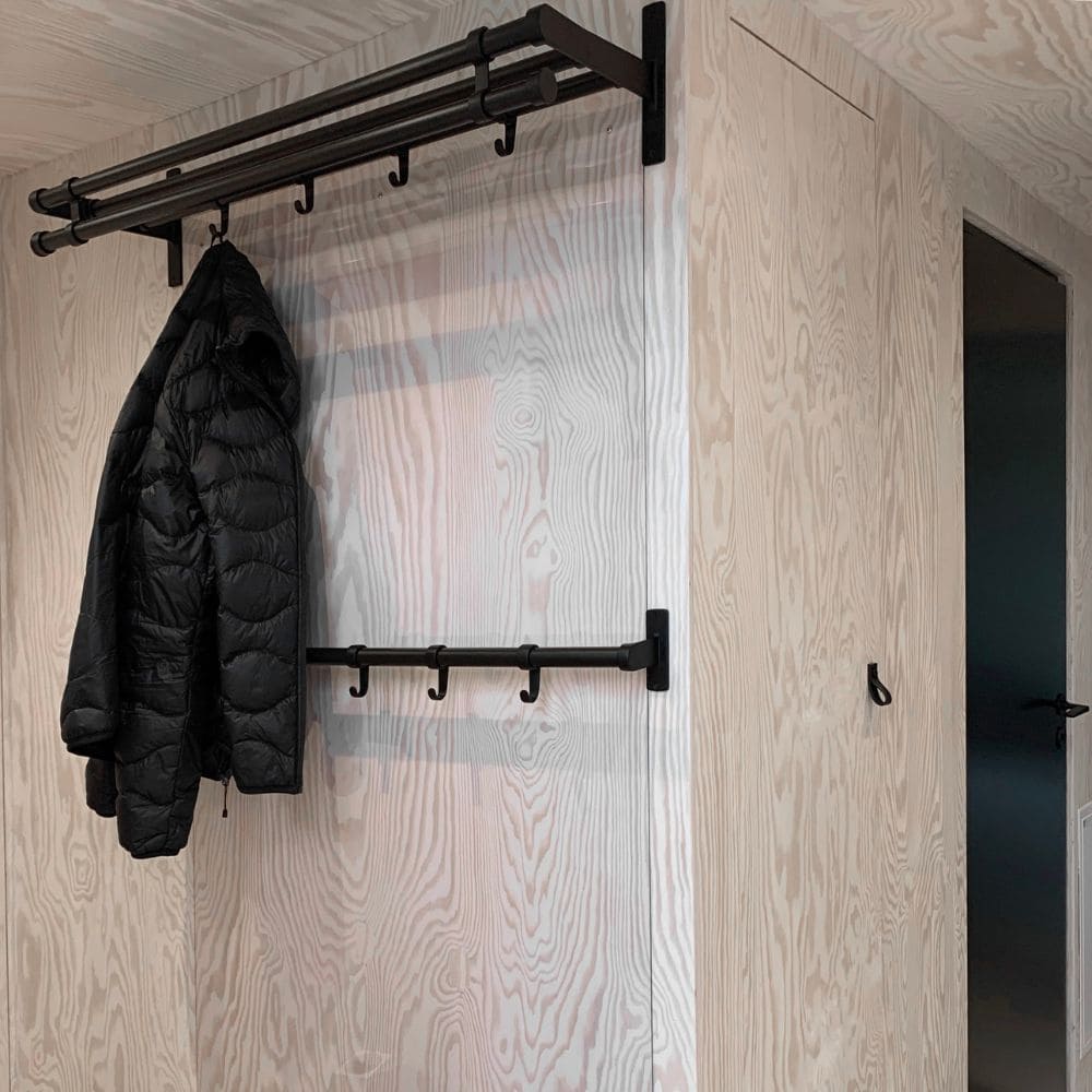 Porte Manteau Mural Elegant - 1000mm - Noir