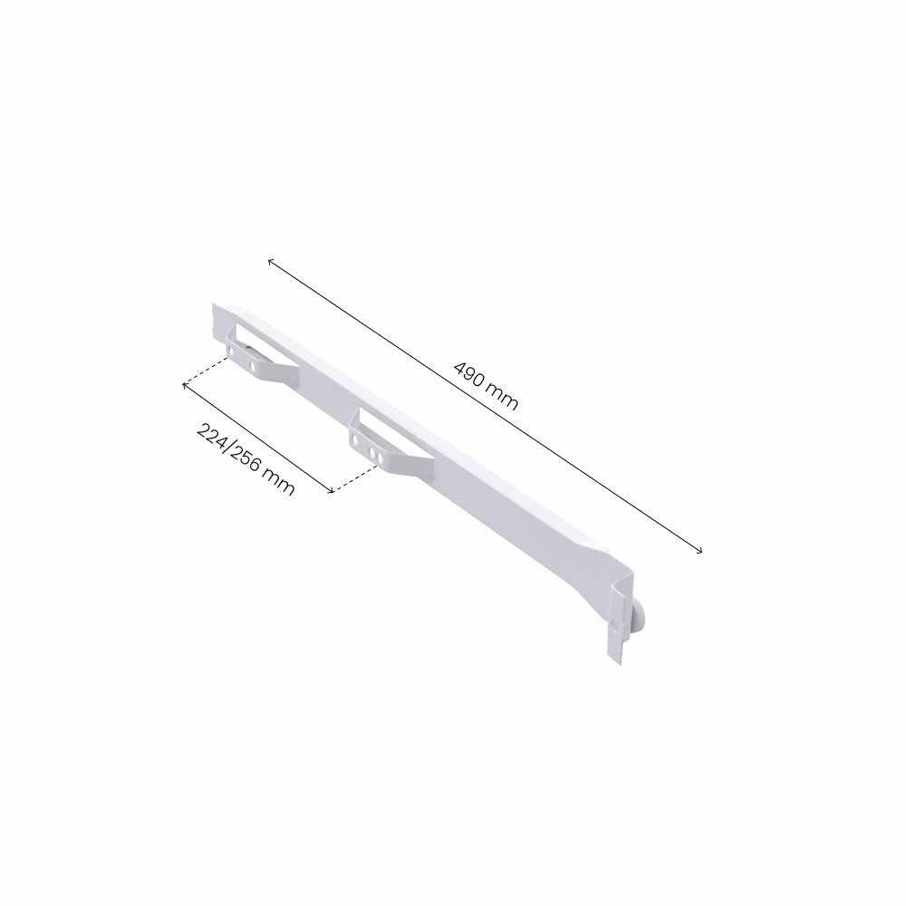 Rail à rouleaux 500/16 - Droite et gauche - 224/256 mm - Blanc