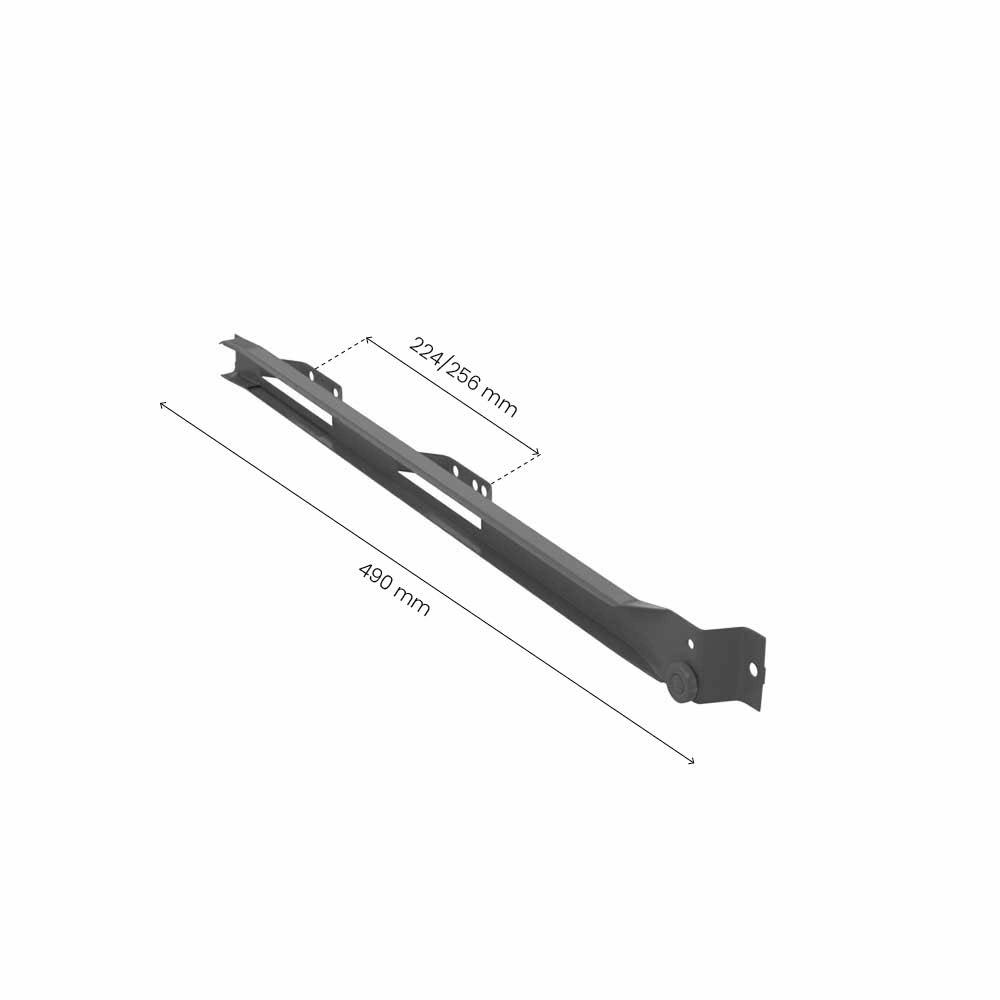 Rail Á Roulettes 500/16 - Droite & Gauche - 224/256 mm - Gris Foncé