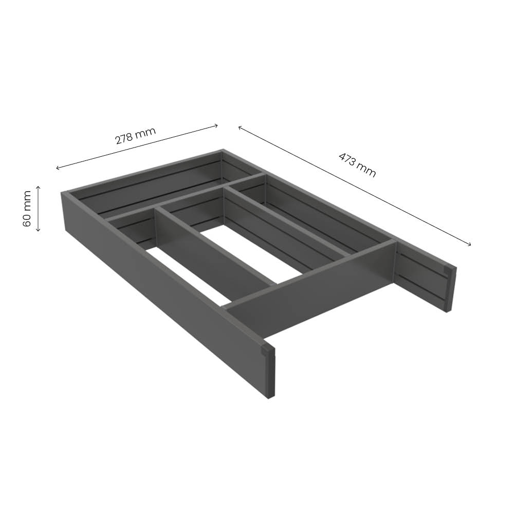 Range Couvert Tiroir Flex Basic - 500 (473mm) - Gris Foncé