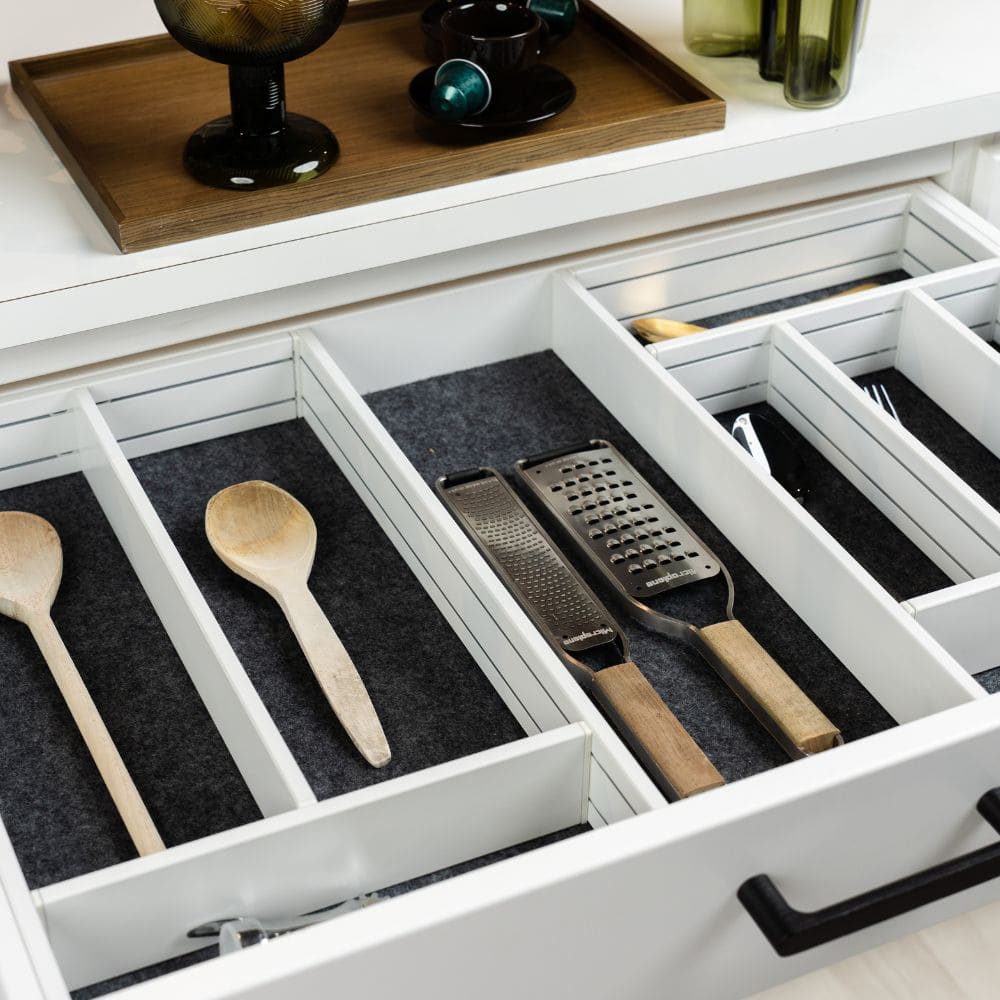 Insert De Tiroir Boîte Á Ustensiles Flex Basic - Gris Foncé