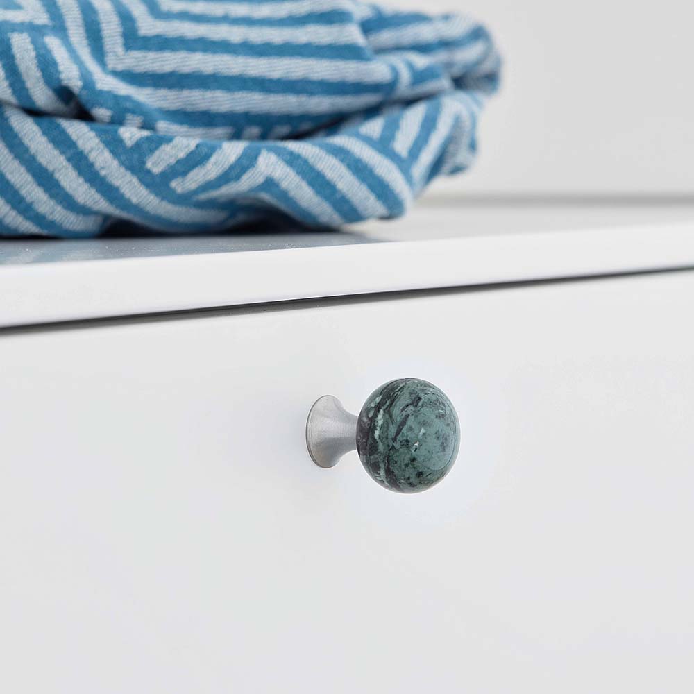 Bouton Bead Straight - Marbre de Carrare Vert