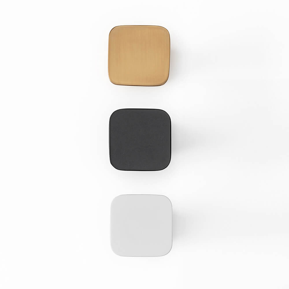 Bouton Prism - 32x32mm -  Laiton Brossé