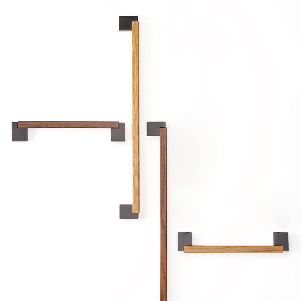 Poignée Duo Mini - Noyer/Gris Lave