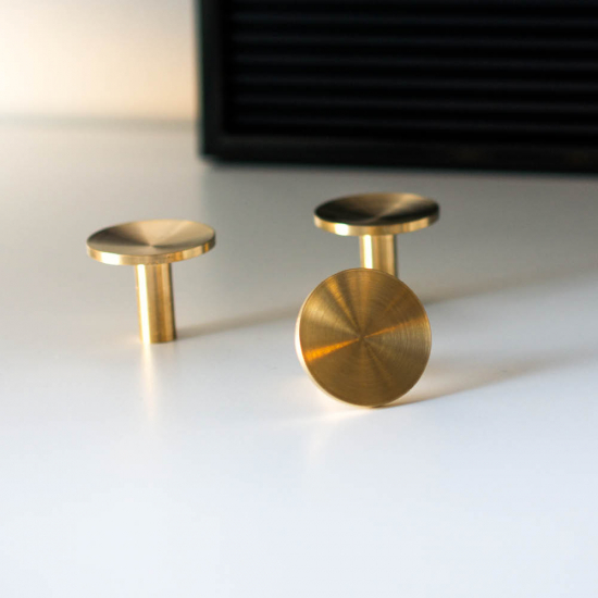 Bouton Sture - 28mm - Laiton Brossé Non Traité