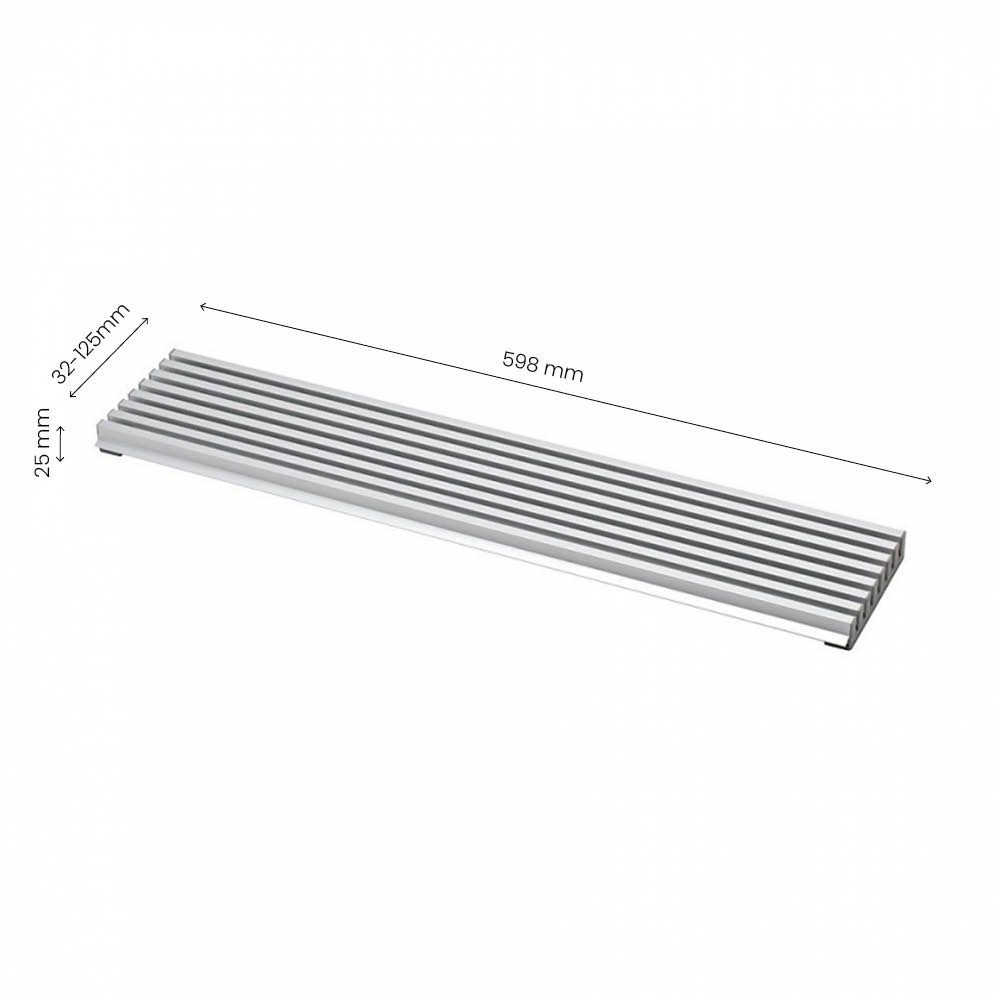 Grille D'aération - 598x125 - Aluminium