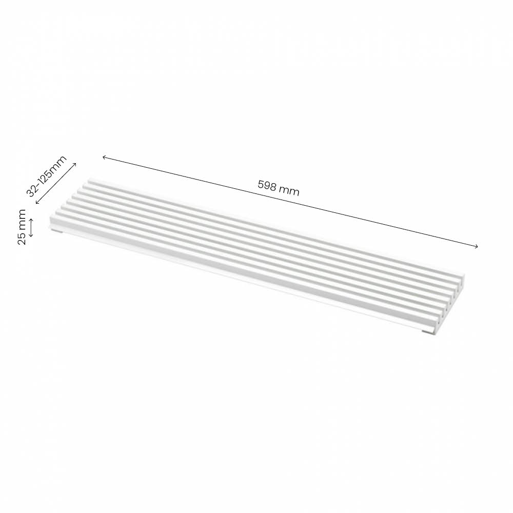 Grille D'aération - 598x125 - Blanc