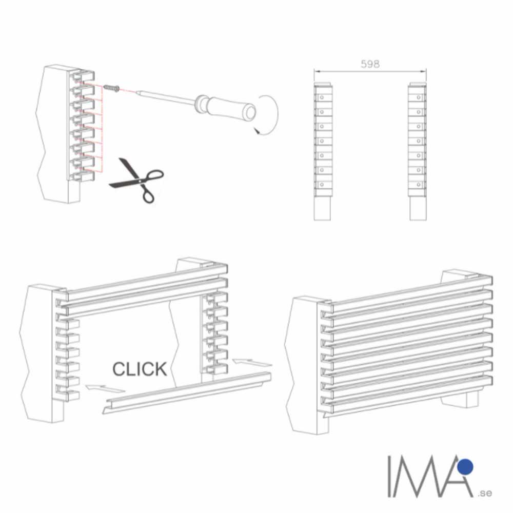 Grille D'aération - 598x125 - Blanc