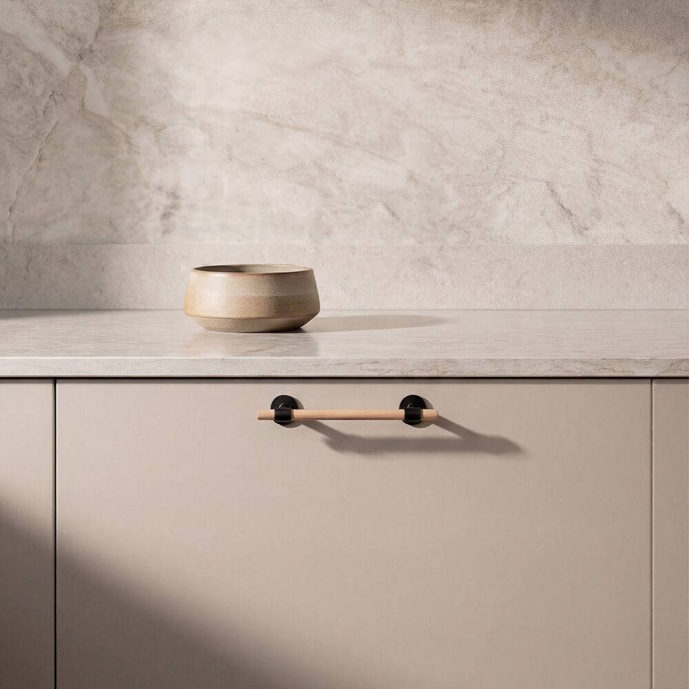 Poignée Uniform - 128mm - Chêne/Noir Mat