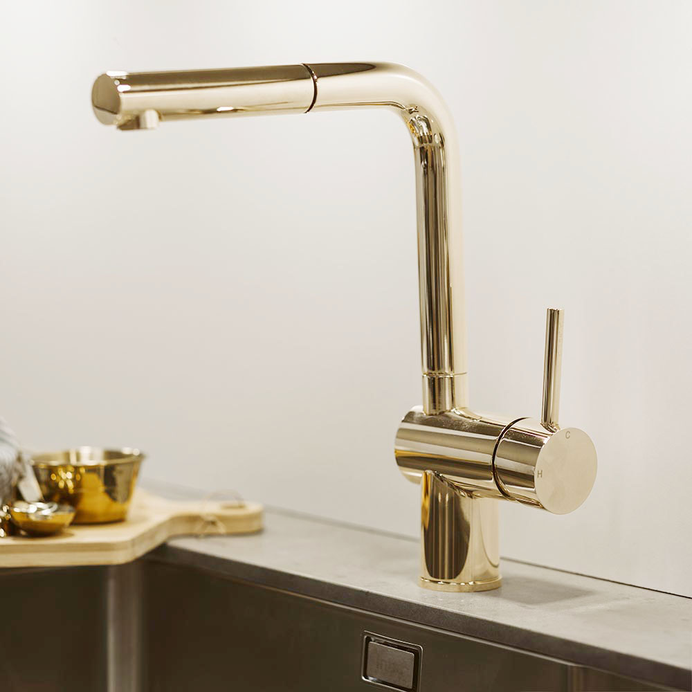 Mitigeur de Cuisine Venedig - Bec Extractible - Laiton Clair