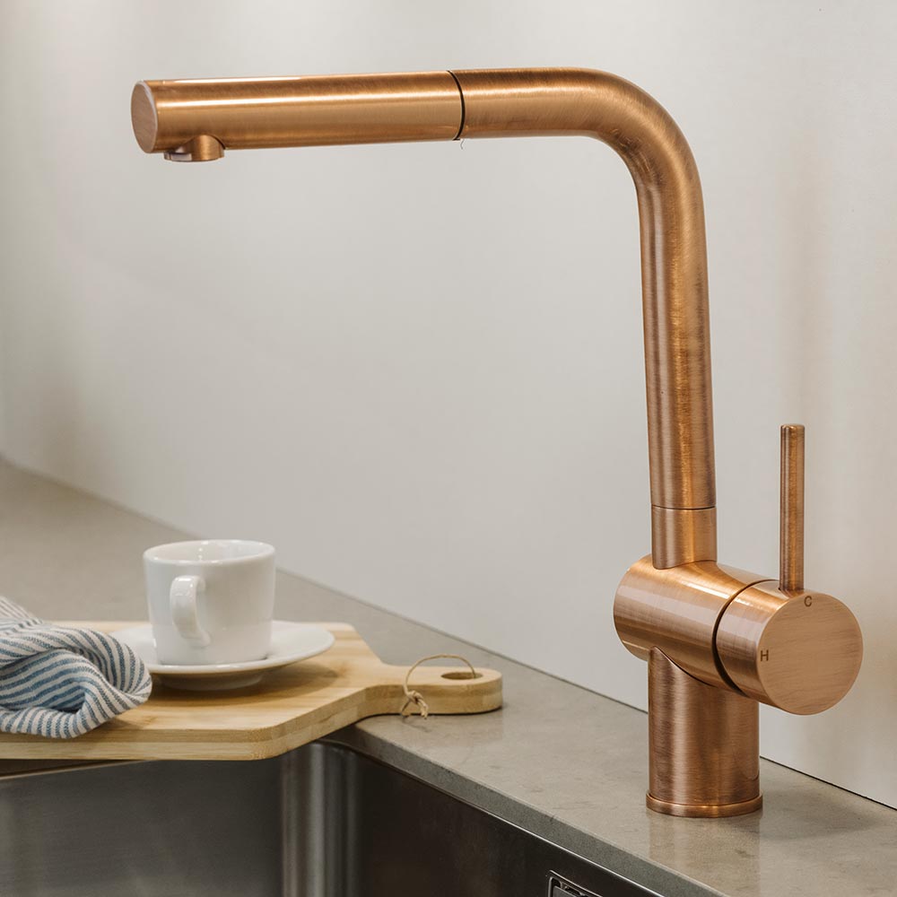Mitigeur de Cuisine Venedig - Bec Extractible - Cuivre
