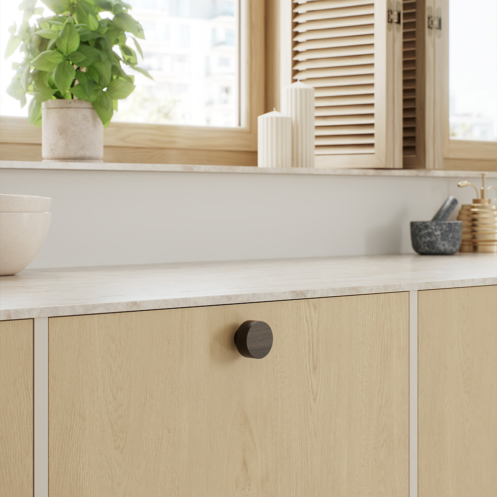 Bouton Row - 40mm - Chêne Teinté Foncé